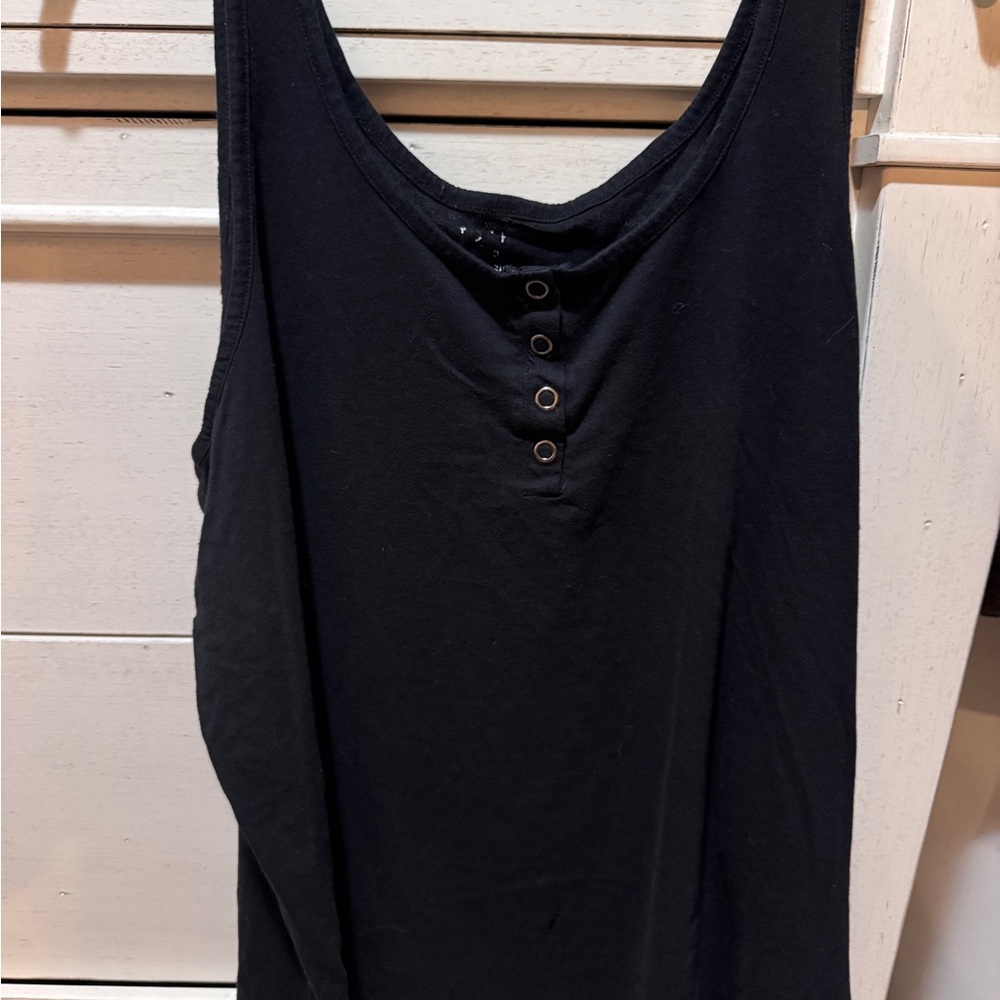 Torrid Black Tank Top with Button Accents
